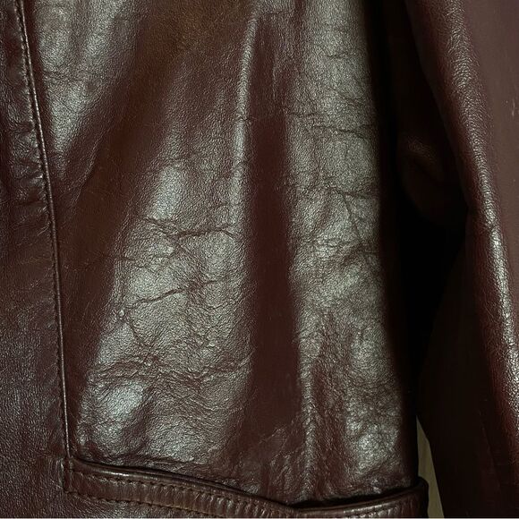 Foxmoor Retro 80s 70s Leather Jacket Blazer Coat Size 9 - Picture 7 of 15